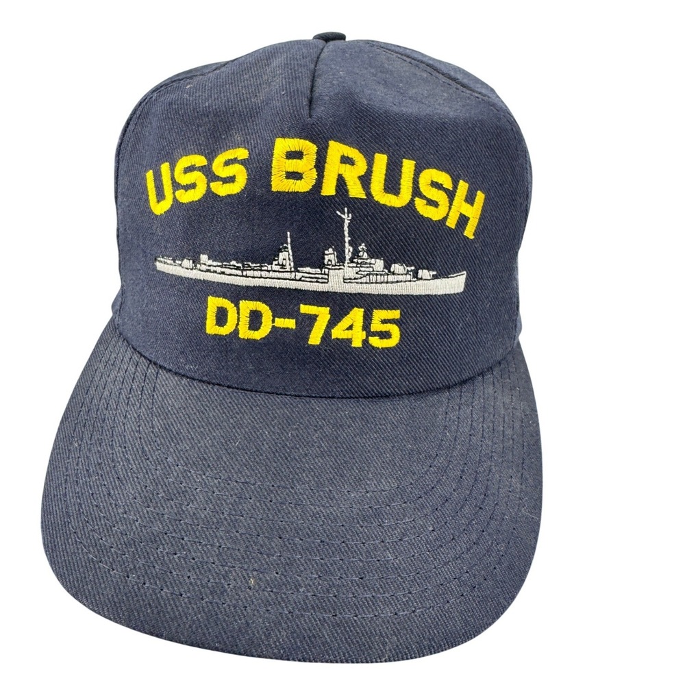 Winner USS Brush DD-745 Hat Mens OSFA‎ Navy Blue Vintage Snapback Military Cap